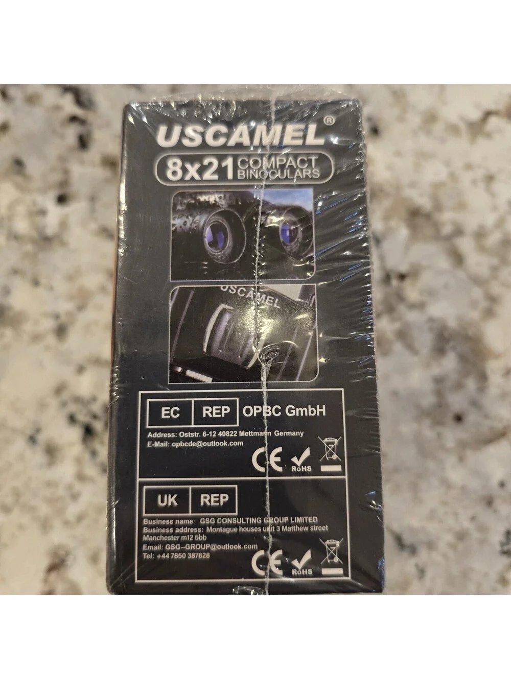USCAMEL 8x21 Compact Lightweight Folding Binoculars Black for Adults and Kids
